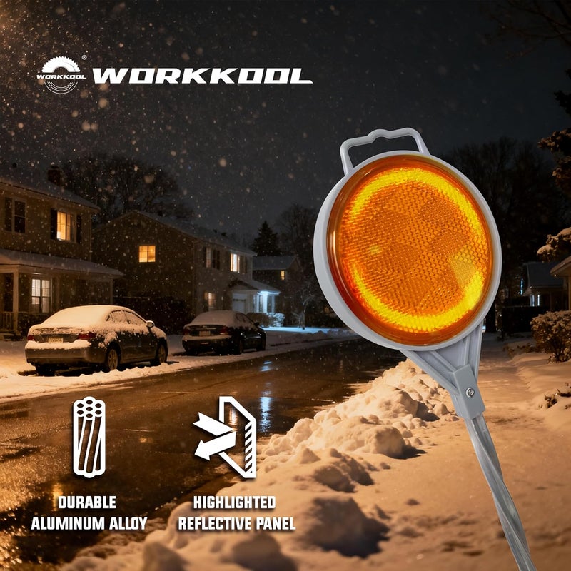 WORKKOOL Store Reflective Driveway Markers Highly Visible, 51 Inch Double Side Driveway Reflectors for Snow Plowing(Aluminium Alloy Pole, 4 Packs) - Image 2